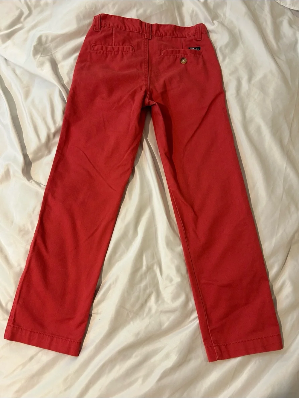 Chaps Boys Red Chino Pants Size 10 Straight Leg Preppy Casual